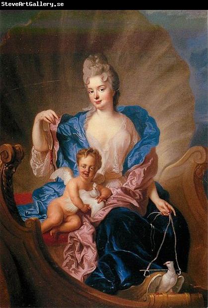 Francois de Troy Portrait of Countess of Cosel with son as Cupido.